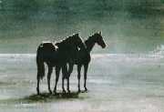 Horses in the Moonlight by Jos Coufreur