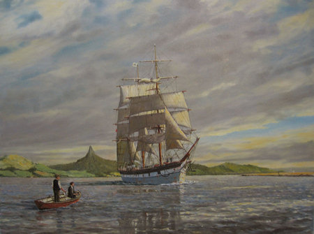 Sailing Ship in the Kaipara Harbour