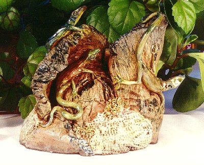 Geckos in a log